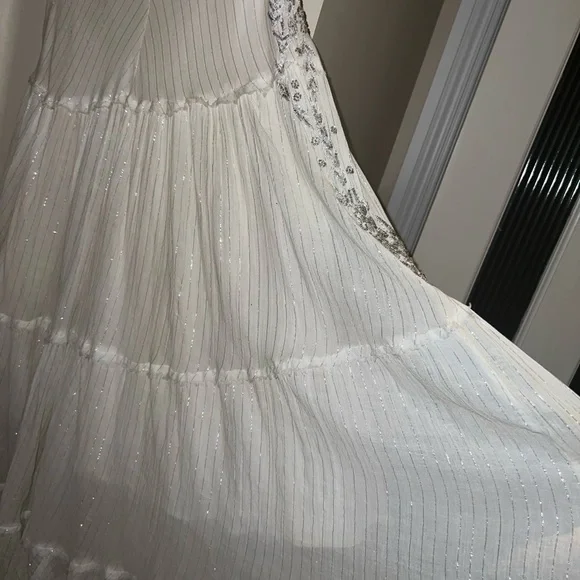 bebe Ivory Maxi Skirt with Metallic Details - Picture 6 of 10